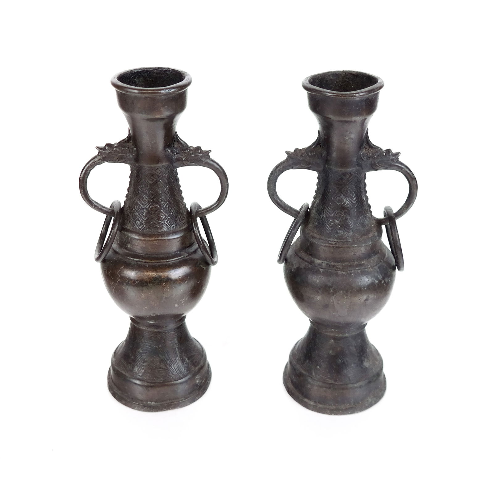 Pair Chinese Archaistic Bronze Vases (1 of 9)