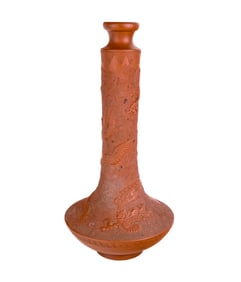 Japanese Meiji Tokoname Dragon Decorated Vase