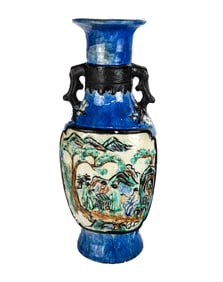 Chinese Earthenware Two-Handled Vase