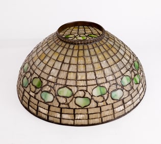 Tiffany Studios Lamp with Leaded Glass Acorn Shade