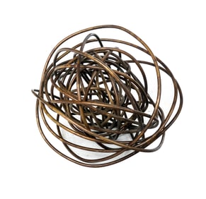 Patinated Metal Free-Form Sphere Sculpture