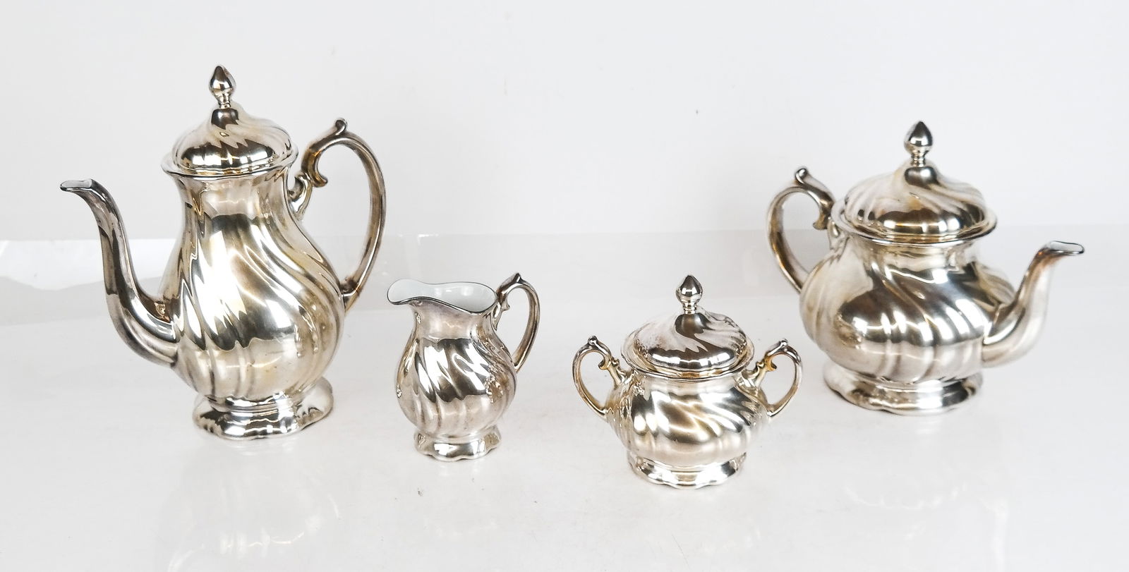German Silver Plate & Porcelain Tea & Coffee Set,4 (1 of 12)