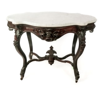 Antique Victorian Marble-Top Pier Table