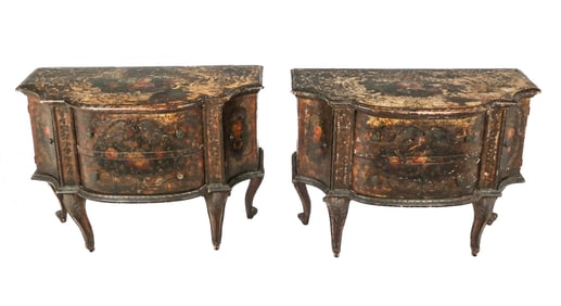 Pair 17th/18th C. Italian Florentine Commodes