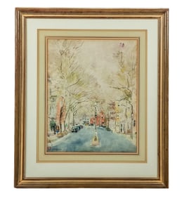 Chen CHI Watercolor of an Urban Scene