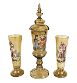 Three Bohemian Glass Articles