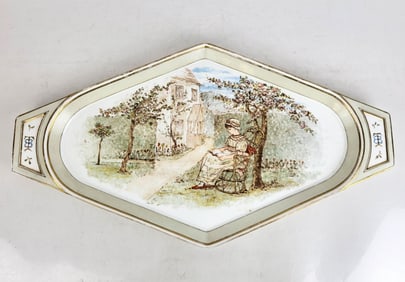 Mintons Two-Handled Tray with Figural Scene