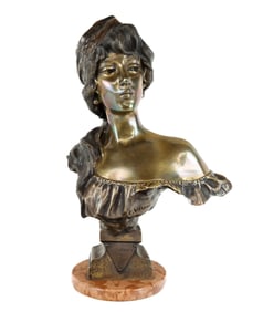 Emmanuel VILLANIS "Lola" Bronze Bust