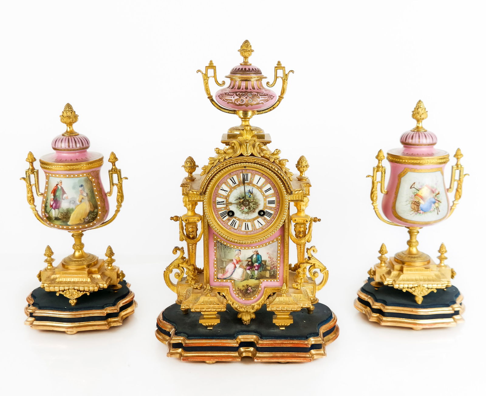 Three-Piece Clock Garniture, France (1 of 16)