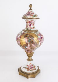 Art Nouveau Bronze Dore Lidded Urn