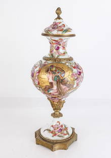 Art Nouveau Bronze Dore Lidded Urn