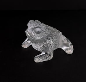 Lalique Crystal Sculpture Of A Frog