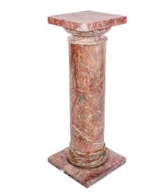Onyx and Red Marble Pedestal
