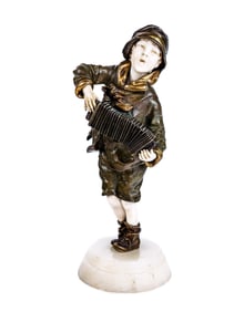 Demetre CHIPARUS Bronze Boy Playing the Accordion