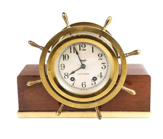 Seth Thomas "Mayflower 8" Mahogany Desk Clock