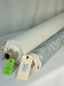 Fret's Sky Blue Print And Basketweave Linen Fabric