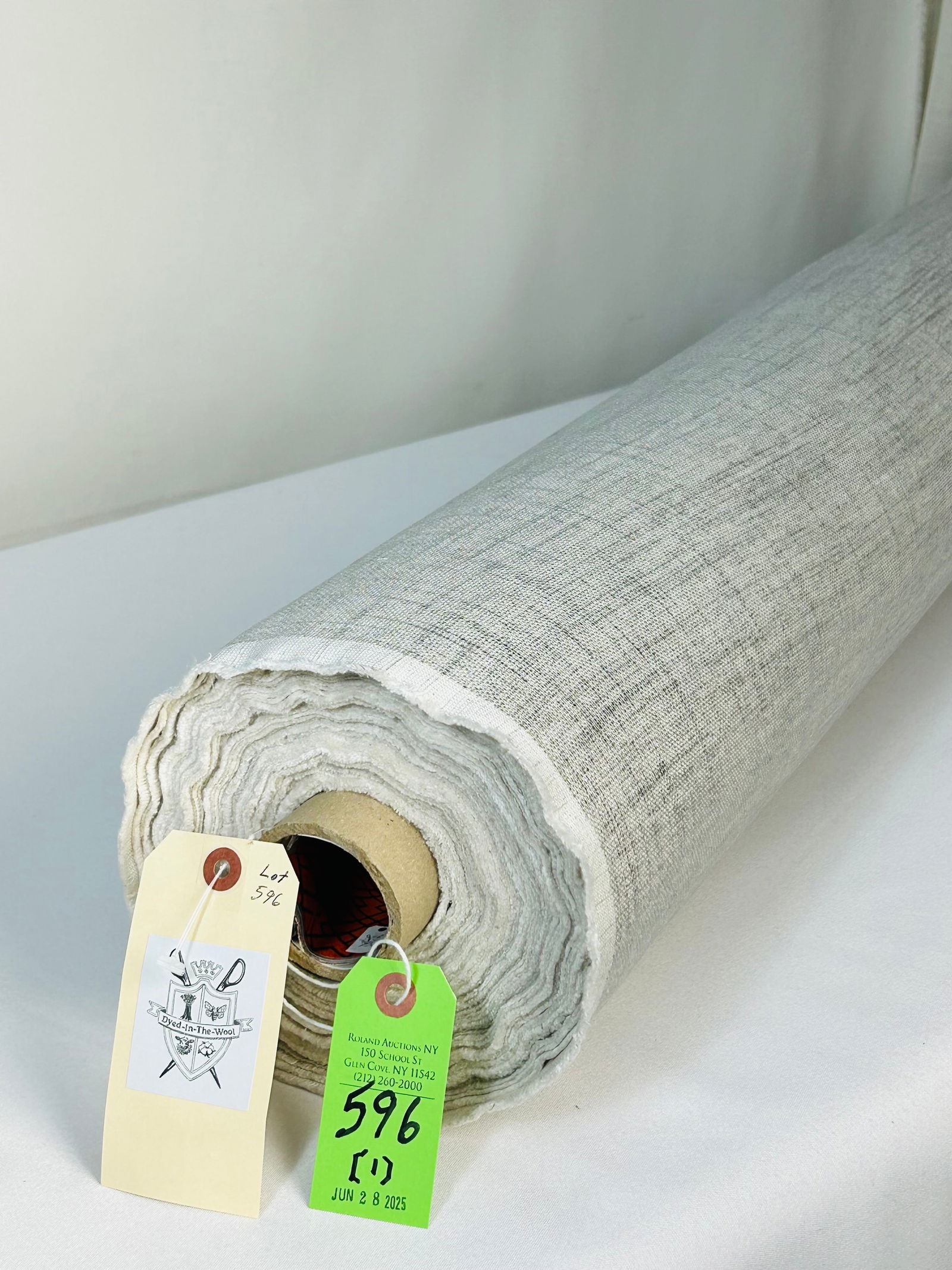 Zinc's Silver-Foiled Linen Blended Fabric: 20 3/4 glamorous yards of Zinc's multi-purpose silver-foiled coating over a viscose, cotton and linen blended texture, 56" width. "Mistral", in color "Moonbeam", # Z390/01 has a flexible hand for wind