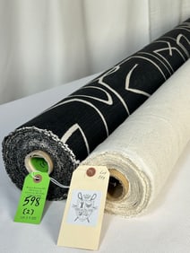 Beige Belgium Linen And Modern Jacquard Fabric