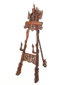 Burmese Carved Wood Altar Stand