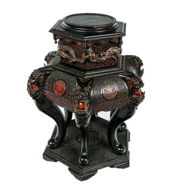 Chinoiserie Decorated Low Tabouret Table