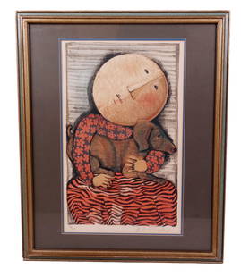Graciela R. BOULANGER: Young Person & Dog - Litho