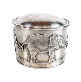 Italian Vermeil & Sterling Biscuit Box / Tea Caddy