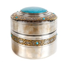 Italian Sterling Silver Biscuit Box/ Tea Caddy