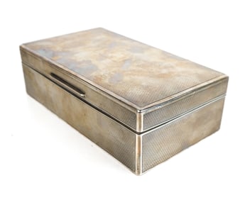 English Silver and Wood Cigarette / Cigar Box