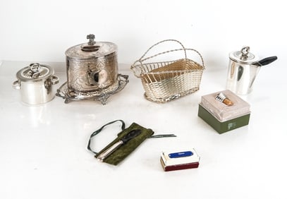 Group of Silver Plate and Metal Items, 6