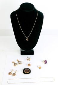 Group of 14K Gold Jewelry, 9