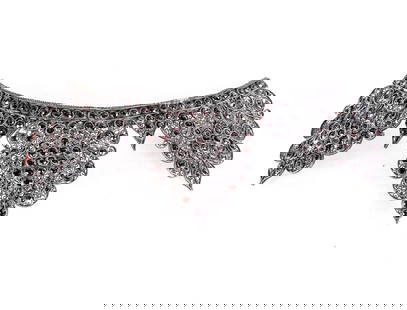 Antique Silver and Garnet Headpiece
