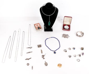 Group of Silver Jewelry and Fragments, 25+