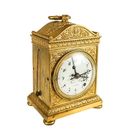 Freres Rey Napoleon III Gilt Bronze Carriage Clock