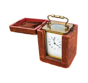 Harris & Harrington Gilt Metal Carriage Clock