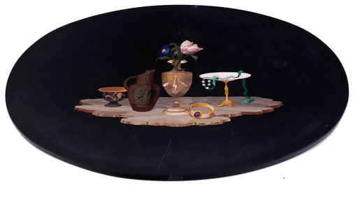 Pietra Dura Florentine Decorated Marble