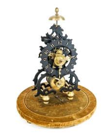 Cast Iron and Brass Skeleton Clock