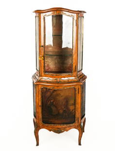 Louis XV Satinwood and Vernis Martin Vitrine