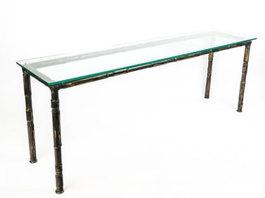 Silas SEANDEL Bronze Bamboo Form Console Table