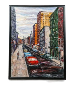 Arthur ROBINS: "Below Canal Street" Oil Painting