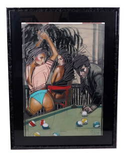 Nico VRIELINK: Pool Hall - Mixed Media