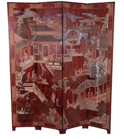Chinoiserie Decorated Screen