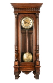 American Carved Walnut Clock