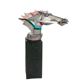 Paul MEYER Resin Bust of a Horse on Stand