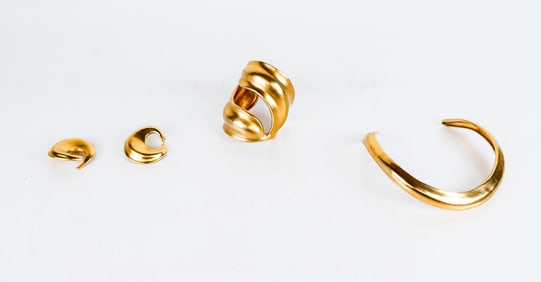 Robert Lee Morris Set of Gilt Metal Jewelry, 4