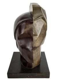 Brutalist Abstract Bronze Sculpture