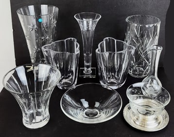 Group Of Crystal And Glass Vessels, 9