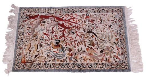 Chinese Pictorial Silk Rug