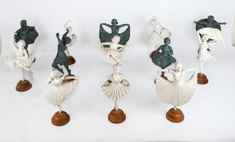 Decorated Wood Ballet Sculptures, 13