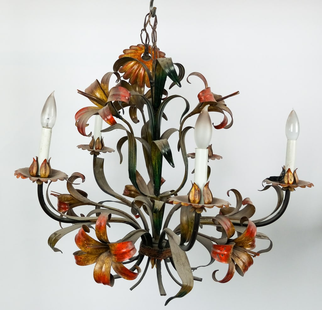 Painted Tole 5-Light Chandelier (1 of 9)
