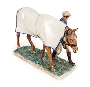 Kathleen WHEELER CRUMP Ceramic Horse and Jockey